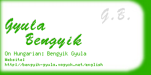 gyula bengyik business card